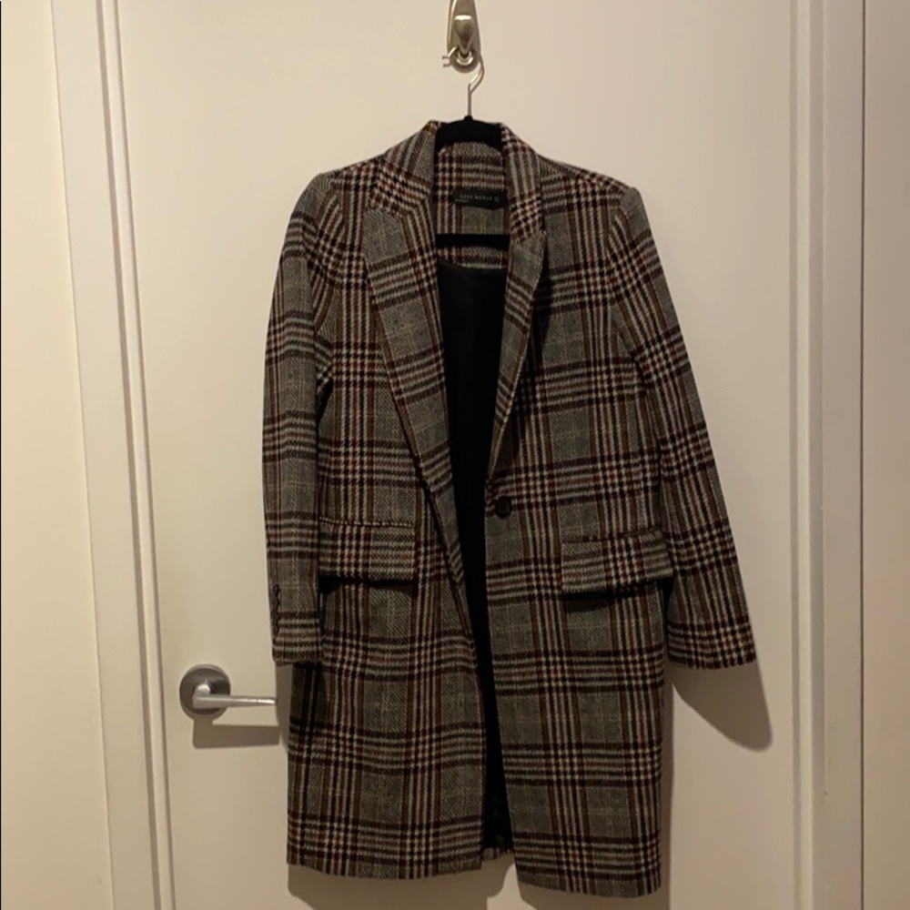 Zara Plaid Wool Coat